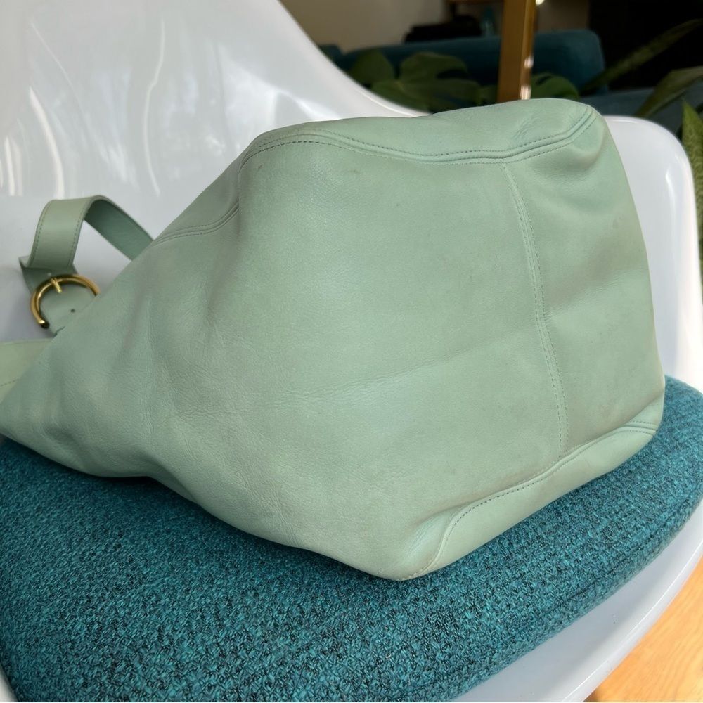 COACH Vintage XL Soho Duffle Tote Shoulder Bag 4082 Aqua Glovetanned Leather USA - Picture 7 of 16